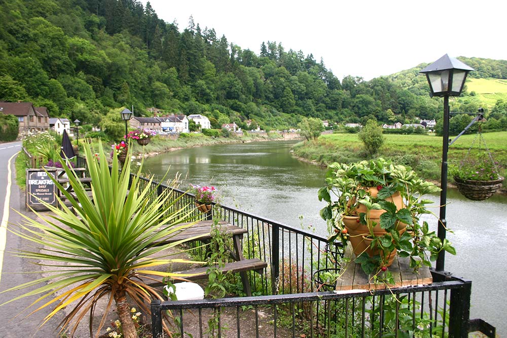 Beer garden at The Rose & Crown, Tintern